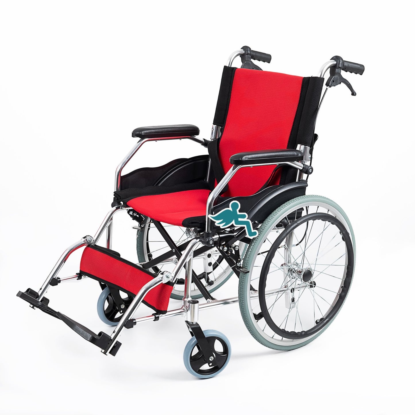 Manual Light Aluminium Wheelchair (LZ974MBK-B31) - RED