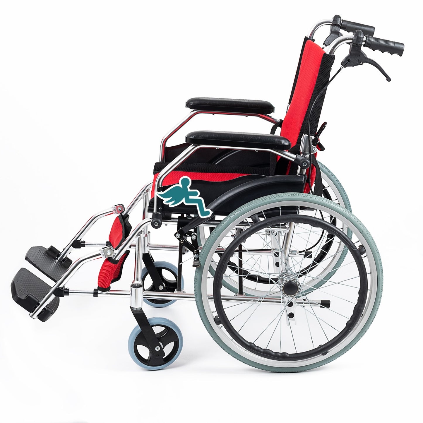 Manual Light Aluminium Wheelchair (LZ974MBK-B31) - RED
