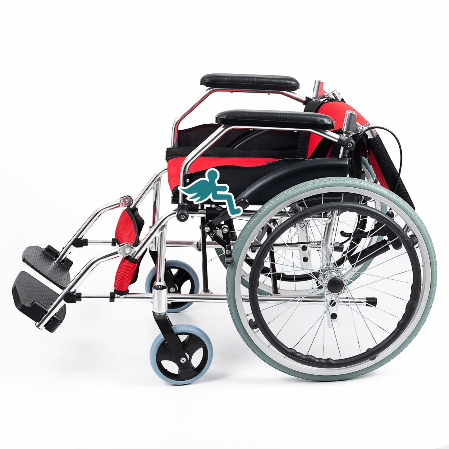 Manual Light Aluminium Wheelchair (LZ974MBK-B31) - RED